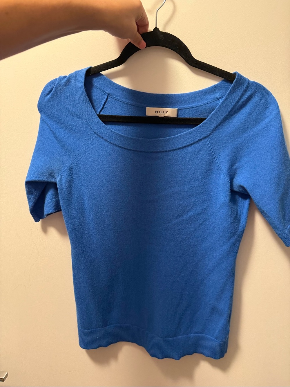 Milly Royal Blue Short Sleeve Knit Top